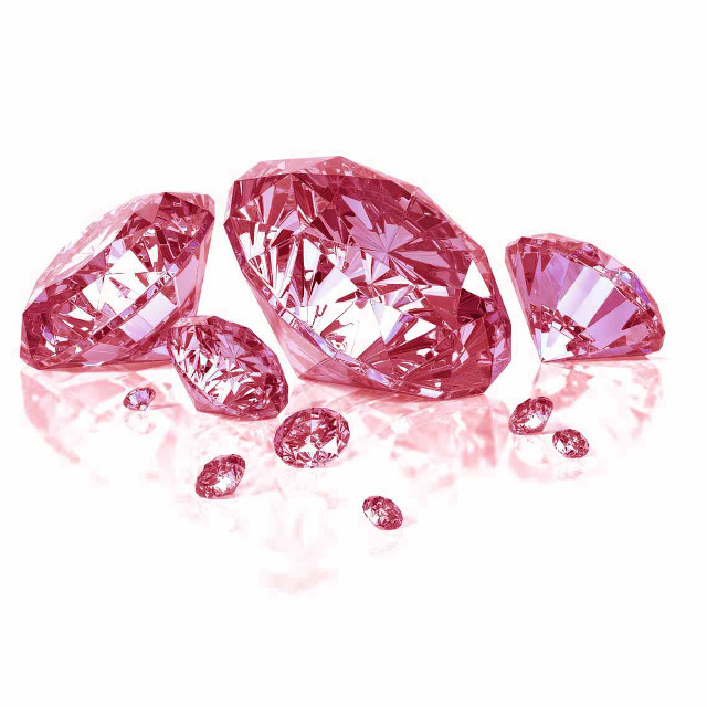Pink diamonds white surface reflections free wallpaper - medium preview image