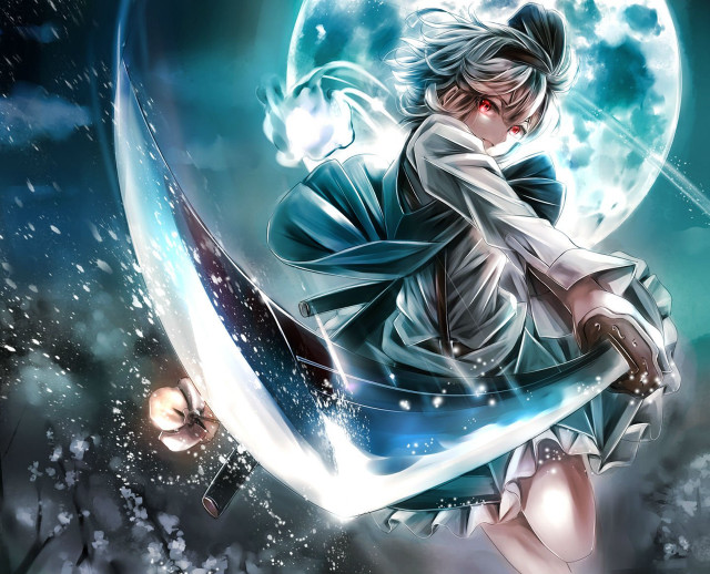 Woman short dress sword full free wallpaper - medium preview image
