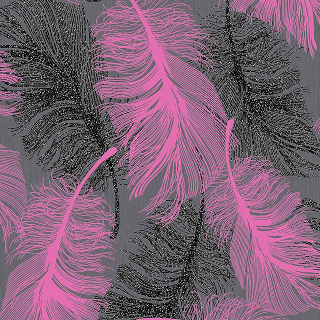 Pink black feathers gray background free wallpaper - medium preview image