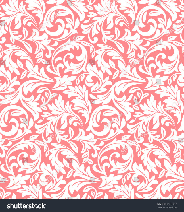 Pink white floral swirls leaves free wallpaper - medium preview image