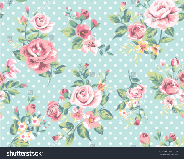 Blue background pink roses polka free wallpaper - medium preview image