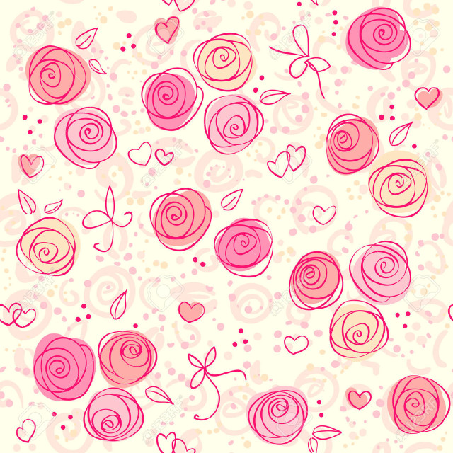 Pink red rose pattern white free wallpaper - medium preview image