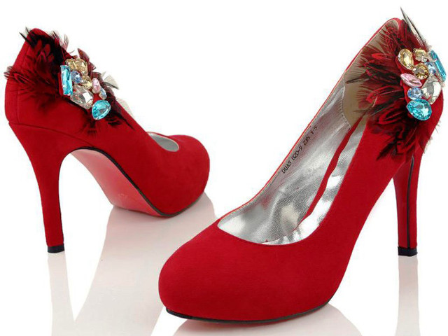 Red high heels flower on free wallpaper - medium preview image