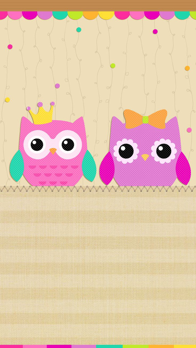 Two owls crown banner confetti free wallpaper - medium preview image