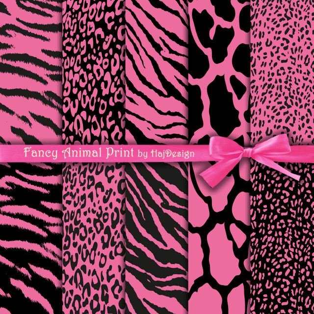 Pink black animal print ribbon free wallpaper - medium preview image