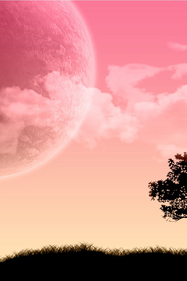 Tree field pink sky pink free wallpaper - medium preview image