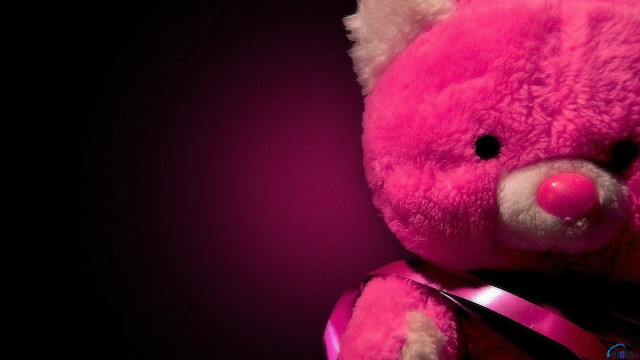 Pink teddy bear ribbon bow free wallpaper - medium preview image