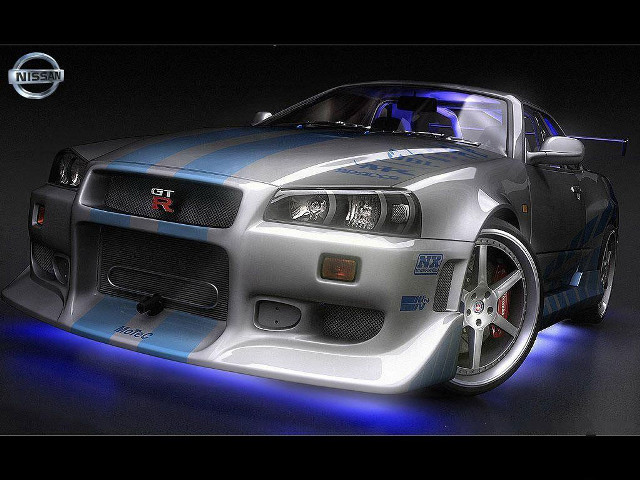Car blue stripe dark background free wallpaper - medium preview image