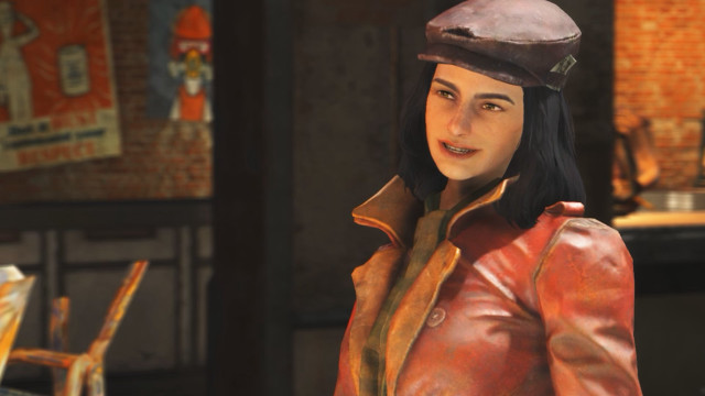 Woman leather jacket hat kitchen free wallpaper - medium preview image