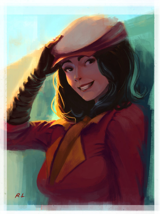 Woman hat scarf smiling posing free wallpaper - medium preview image