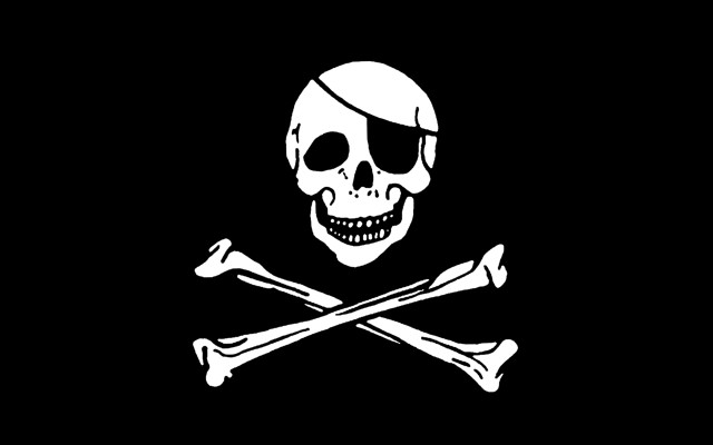 Skull crossbones black background white #4 free wallpaper - medium preview image