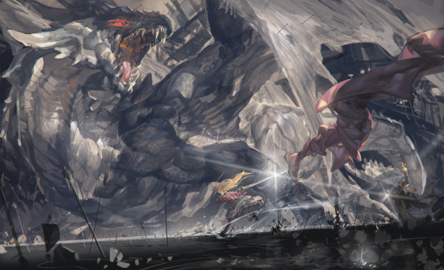 Group monster sword man suit free wallpaper - medium preview image