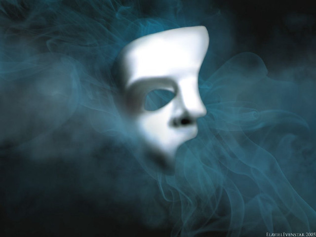 White mask smoke black background free wallpaper - medium preview image