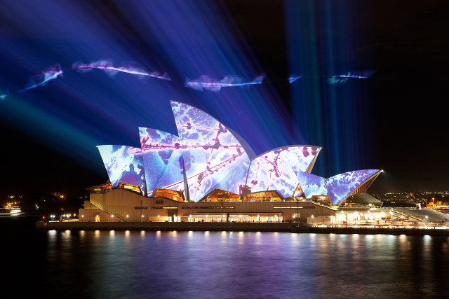 Large building opera nighttime lights free wallpaper - medium preview image