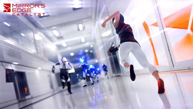 Man running hallway people background free wallpaper - medium preview image