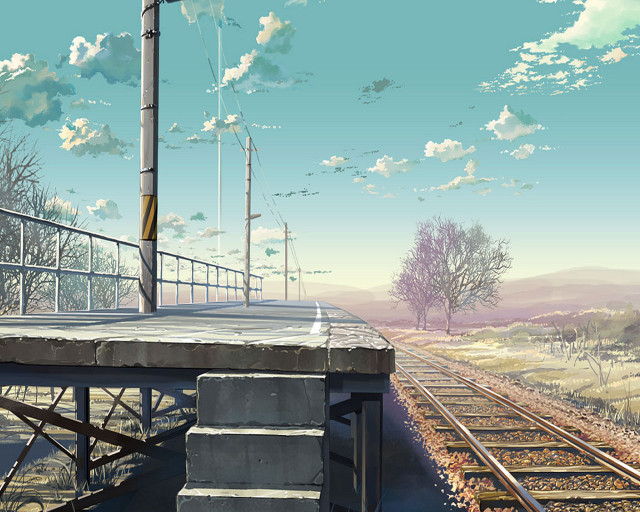Train track train sky clouds free wallpaper - medium preview image