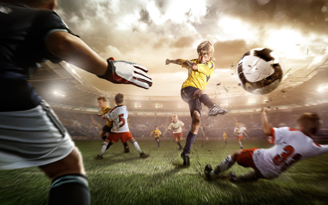 Soccer players field sky clouds #2 free wallpaper - medium preview image