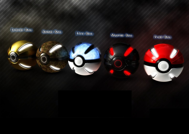 Poke balls colorful row black free wallpaper - medium preview image