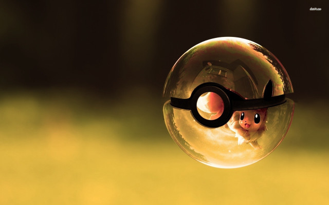 Pokeball pikachu inside blurry background free wallpaper - medium preview image