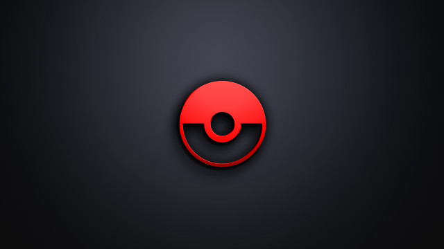 Red pokemon symbol black background free wallpaper - medium preview image