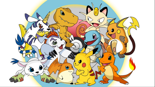 Pokemon circle cartoon group gathering free wallpaper - medium preview image