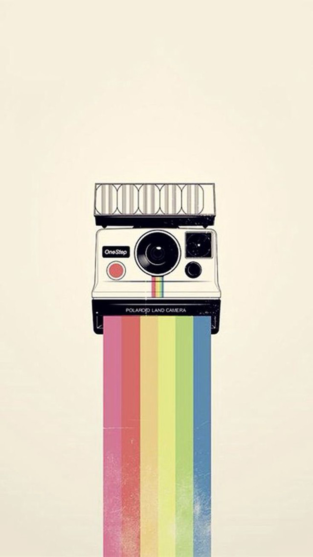 Polaroid camera rainbow object white free wallpaper - medium preview image