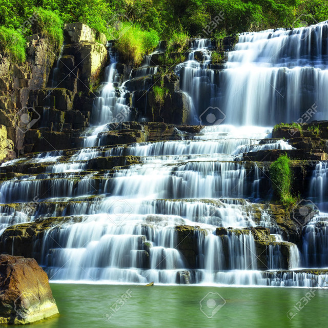 Waterfall large water flowing stock free wallpaper - medium preview image