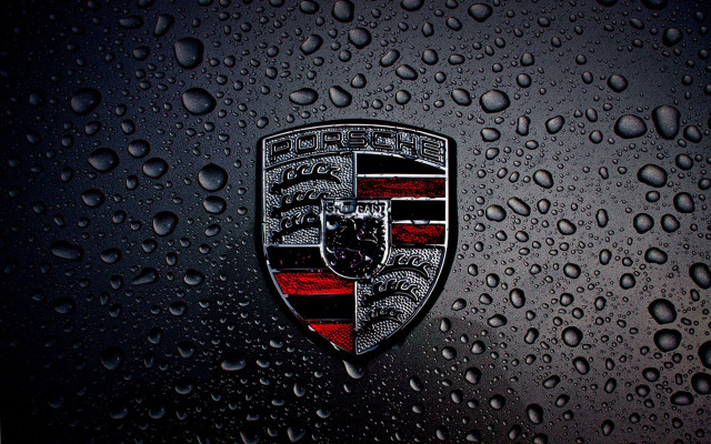 Car emblem wet surface black free wallpaper - medium preview image