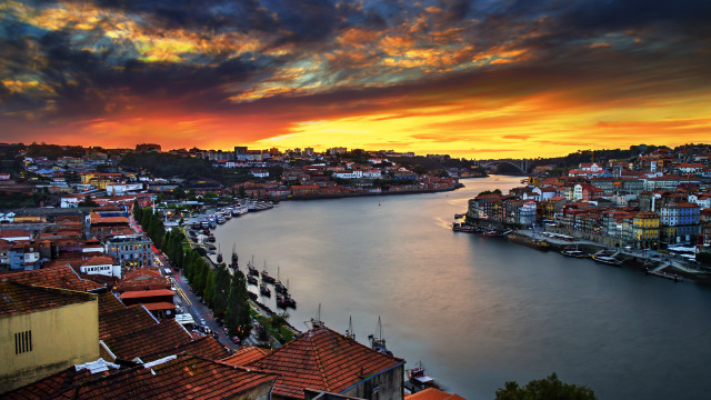 City river sunset clouds sky #2 free wallpaper - medium preview image