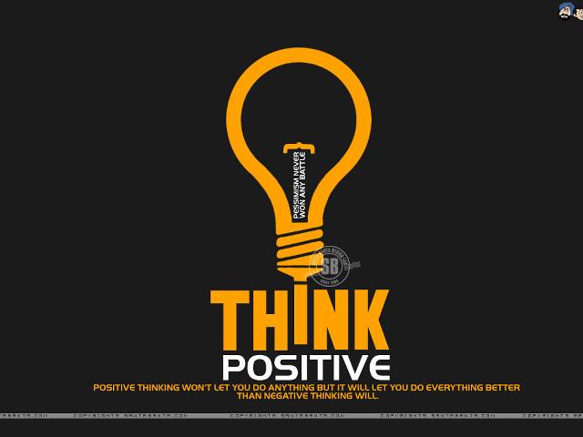 Light bulb think positive poster free wallpaper - medium preview image