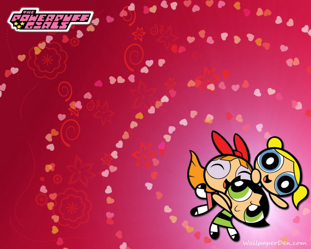 Cartoon couple hearts pink background free wallpaper - medium preview image