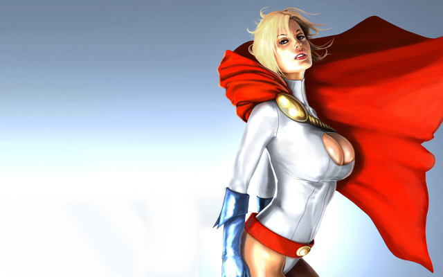 Woman red cape white outfit free wallpaper - medium preview image