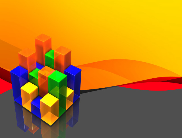 Colorful background cube yellow red free wallpaper - medium preview image