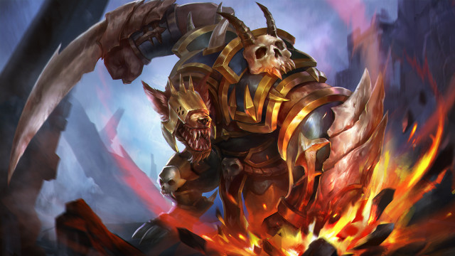 Demon sword face chest arms free wallpaper - medium preview image