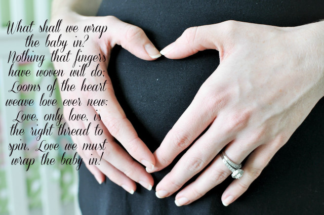 Pregnant woman heart hands quote free wallpaper - medium preview image