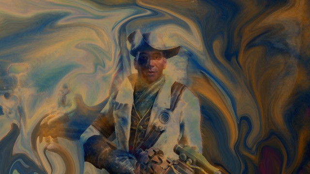 Pirate man holding gun case free wallpaper - medium preview image