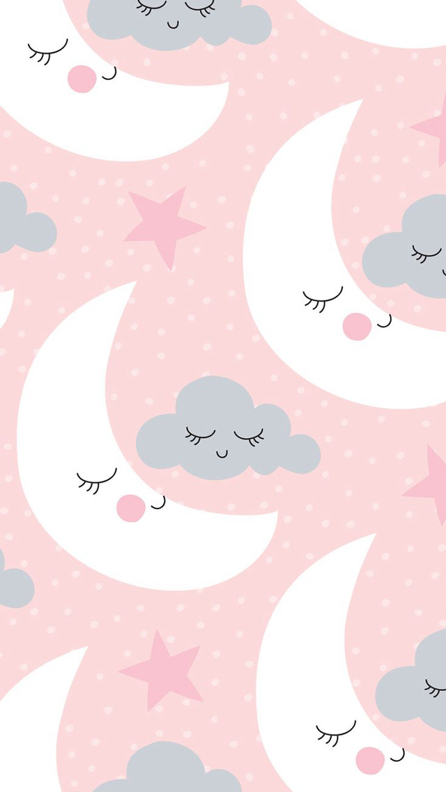Pink white stars clouds sleeping free wallpaper - medium preview image