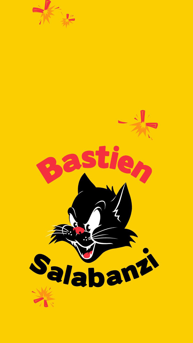 Yellow background black cat bastian free wallpaper - medium preview image