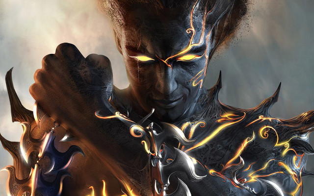 Man sword demon face fantasy free wallpaper - medium preview image