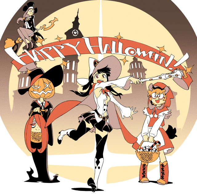 Halloween party witches costume cartoon free wallpaper - medium preview image
