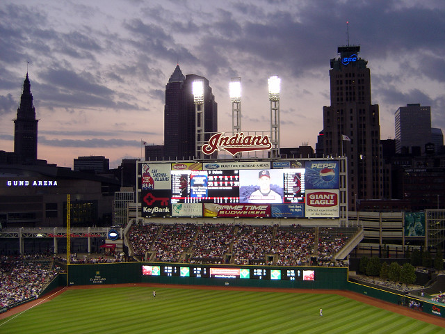 Baseball stadium night skyline crowd free wallpaper - medium preview image