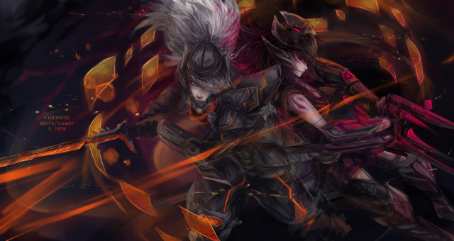 Armor demons sword fantasy battle free wallpaper - medium preview image