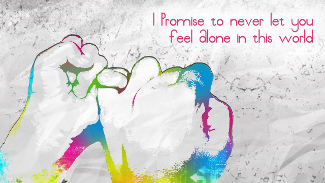 Colorful two people holding each free wallpaper - medium preview image