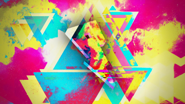 Colorful abstract geometric design yellow free wallpaper - medium preview image