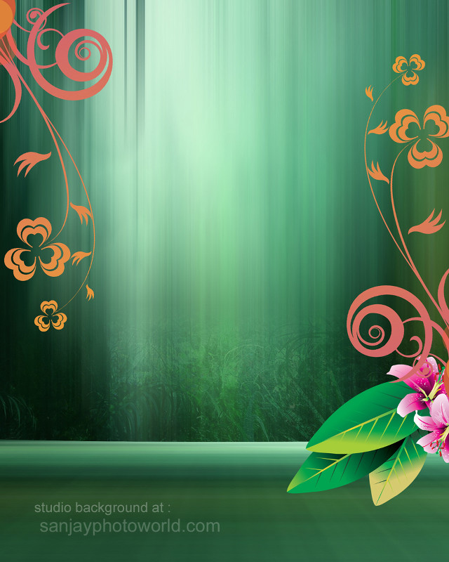 Green background pink flower leaves free wallpaper - medium preview image