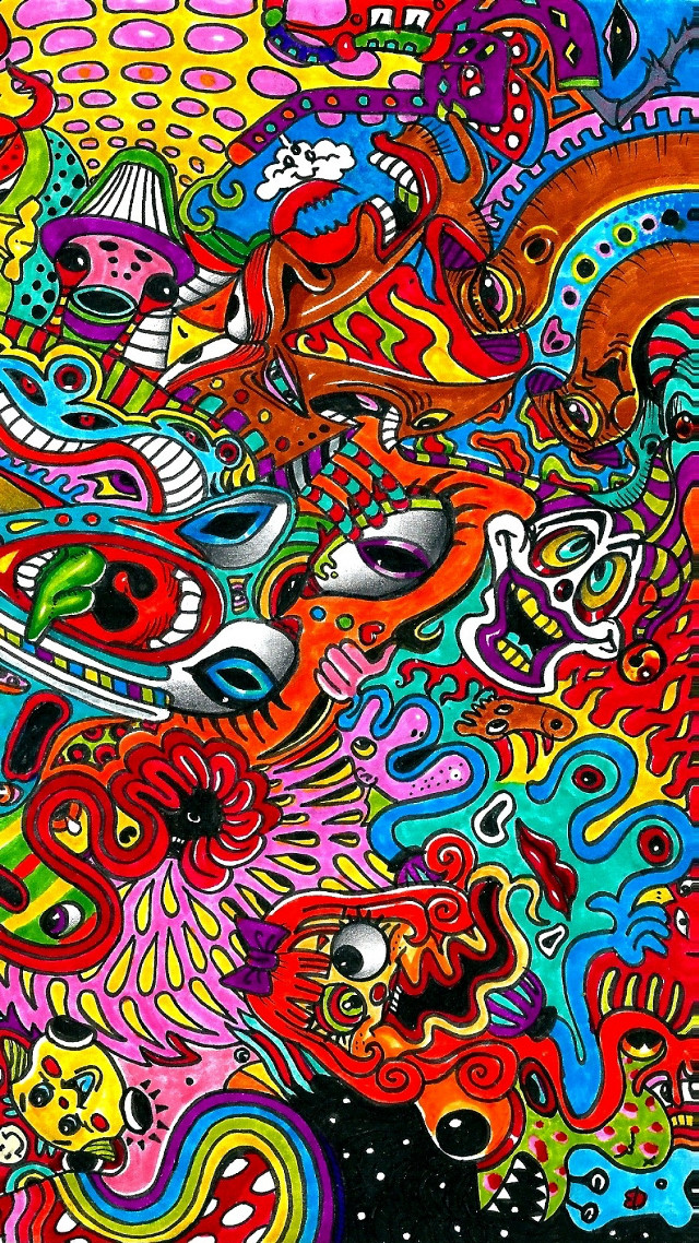 Colorful face art painting shapes free wallpaper - medium preview image