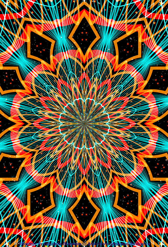 Colorful abstract starburst black background free wallpaper - medium preview image