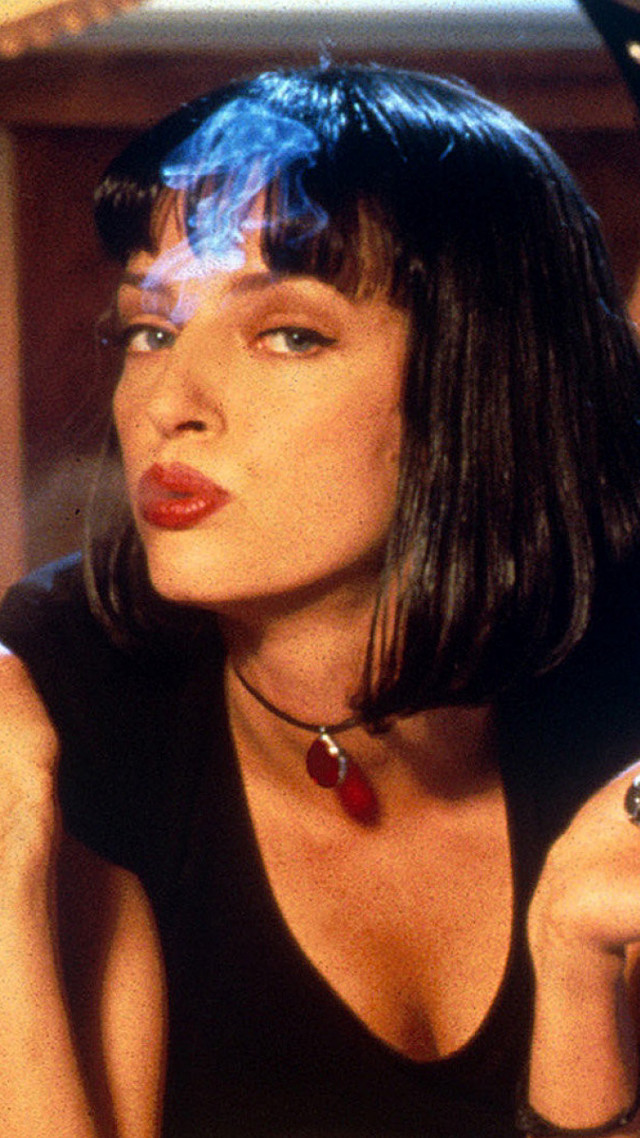 Woman smoking cigarette black top free wallpaper - medium preview image