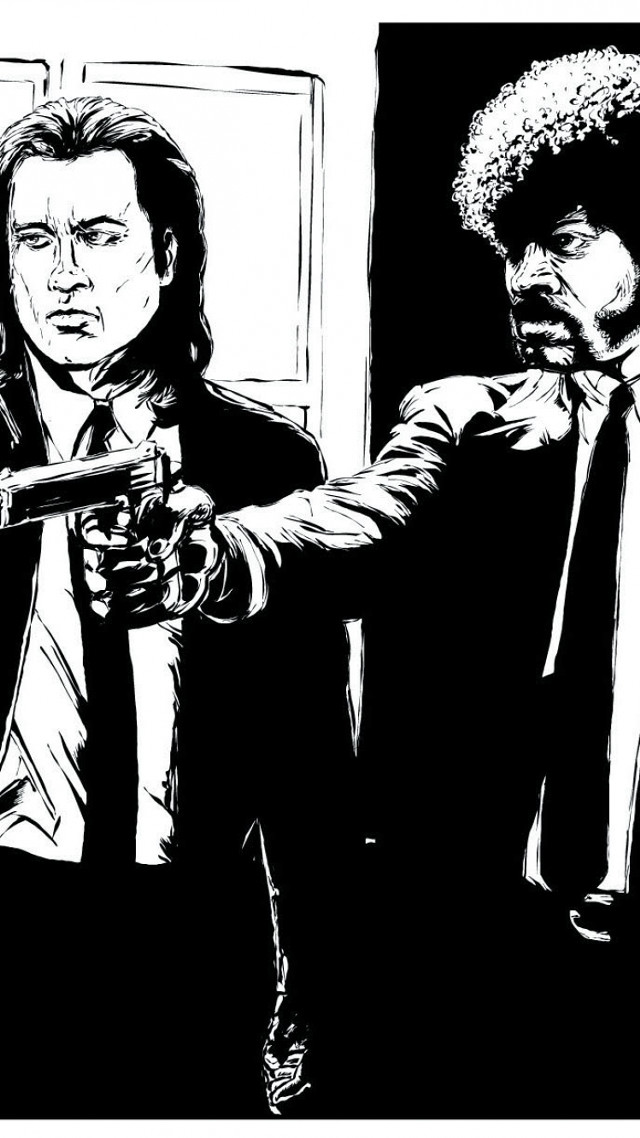 Black white drawing men holding free wallpaper - medium preview image