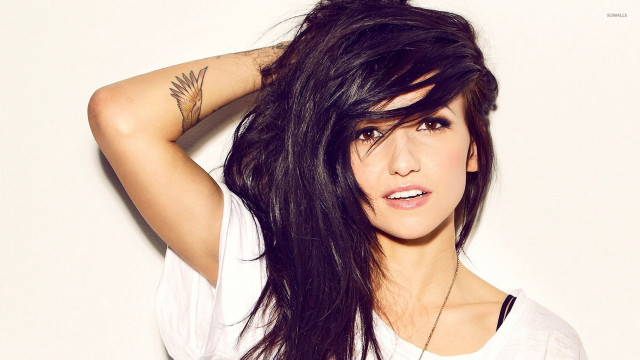 Woman long hair tattoos arm free wallpaper - medium preview image